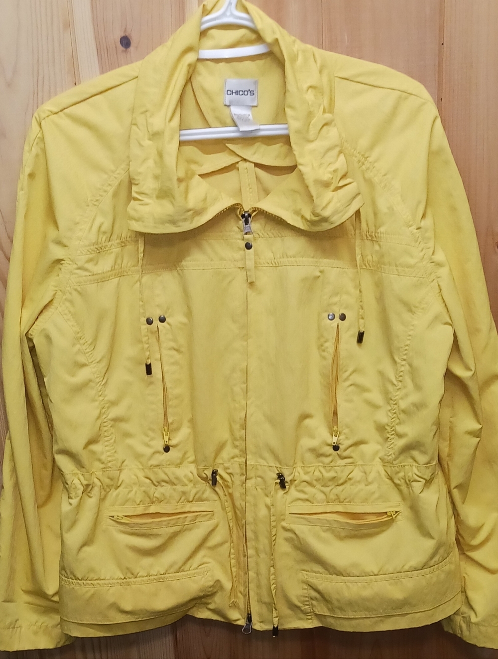 Chico's Yellow Windbreaker Jacket